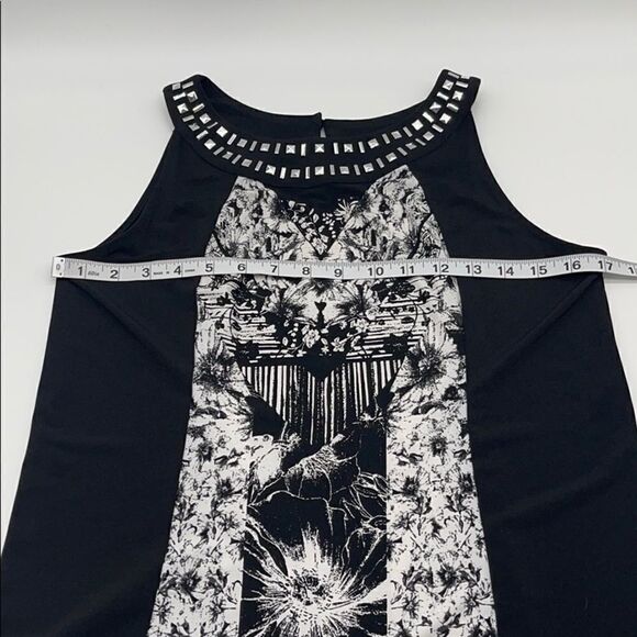 Style&Co Black & White Studded Neckline Maxi Dress MEDIUM - Picture 7 of 13